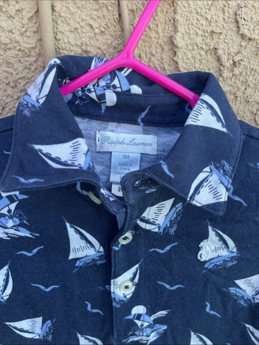 Ralph Lauren Navy and White Sailboat Polo Romper Shorts Jon Jon